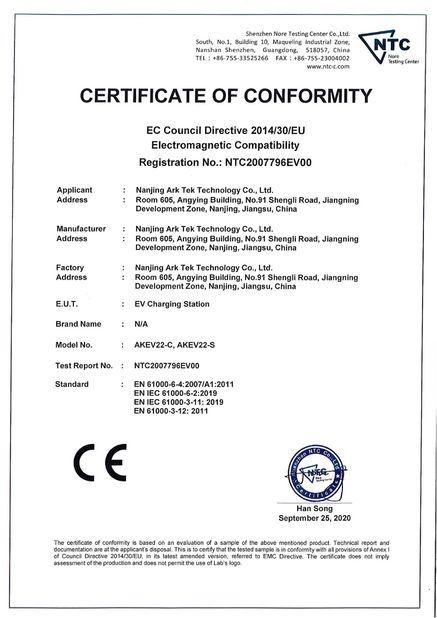 Porcellana Nanjing Ark Tech Co., Ltd. Certificazioni